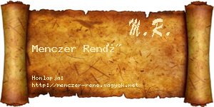 Menczer René névjegykártya